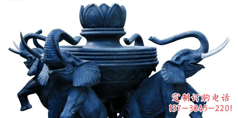 大同广场大象莲花鼎景观铜雕