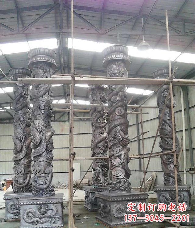 大同传统艺术雕刻精美大型仿铜龙柱