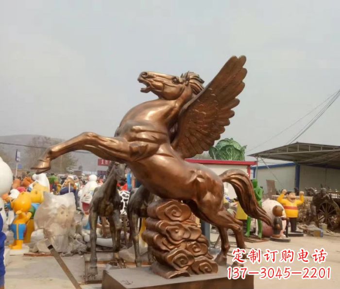大同广场飞马铜雕，精美绝伦