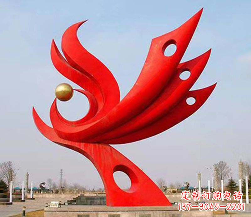 大同广场凤凰宝地不锈钢雕塑