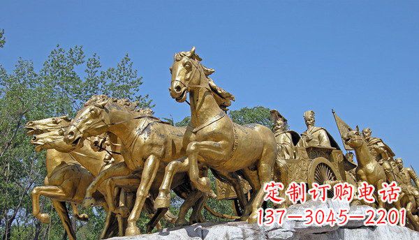 大同中领雕塑：精美古典马车铜雕