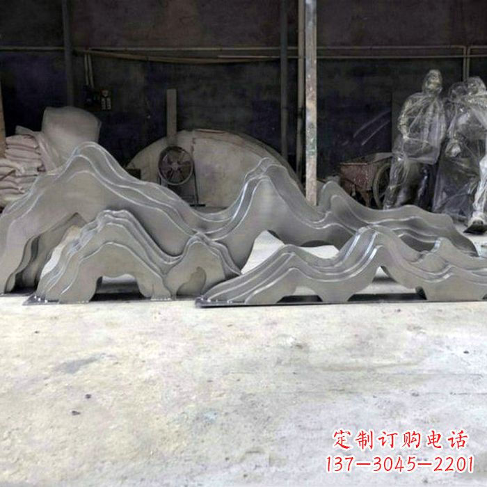 大同精美大型不锈钢假山雕塑