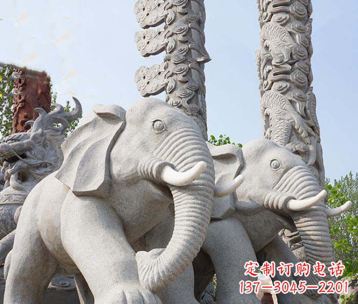大同精美大象雕塑,点缀广场雅致之美