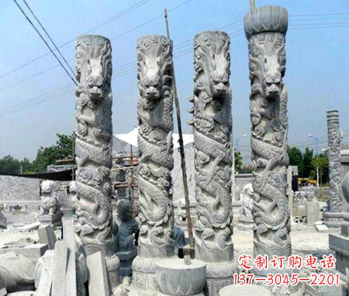 大同浩大神秘的龙柱石雕