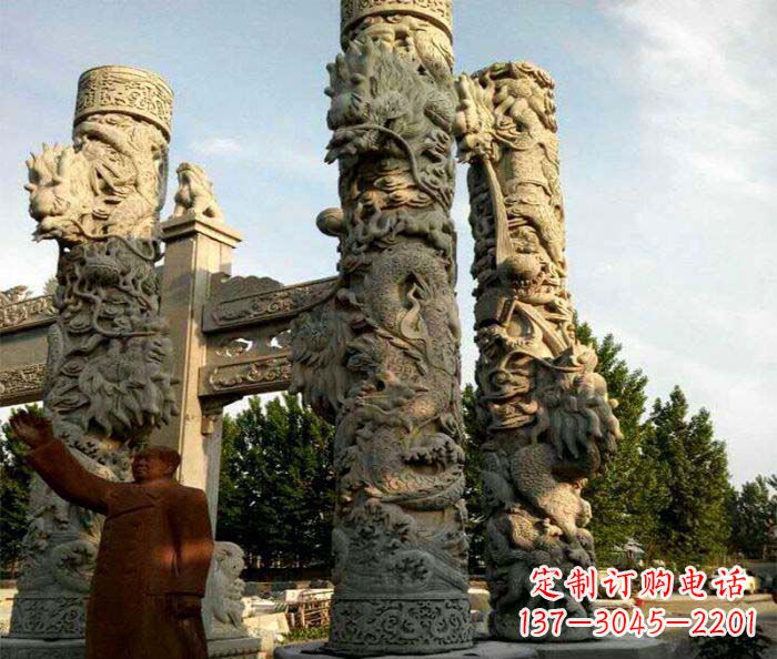 大同中领雕塑推出的震撼龙柱大理石雕,是一种典…