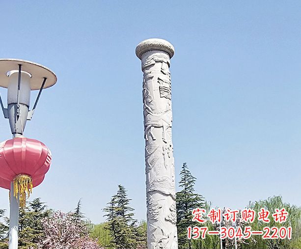 大同中领雕塑的大理石龙柱石雕