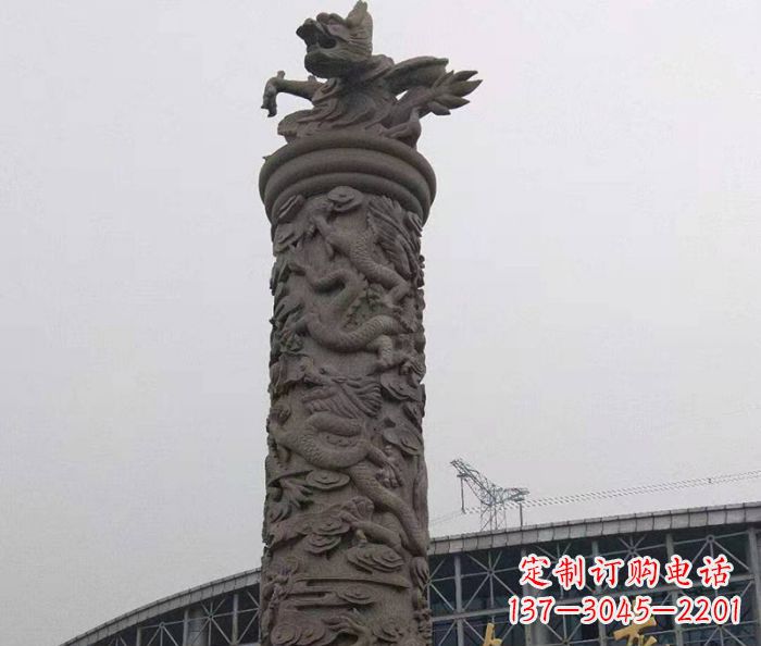 大同中领雕塑|仿古盘龙柱石雕