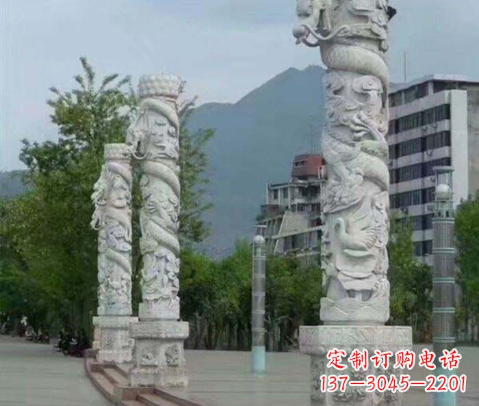 大同定制精美的盘龙柱石雕