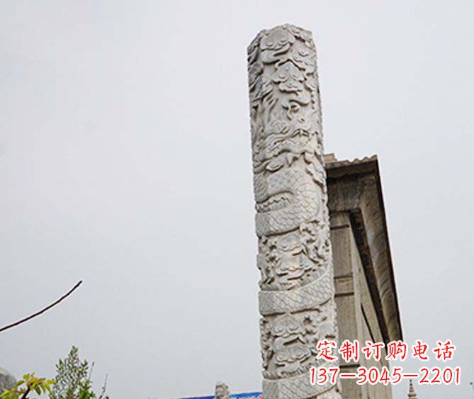 大同精美艺术品,象征霸气,盘龙柱石雕