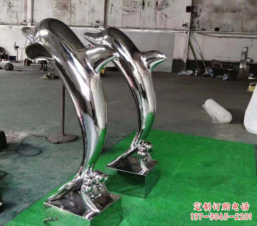 大同镜面不锈钢雕塑——海豚