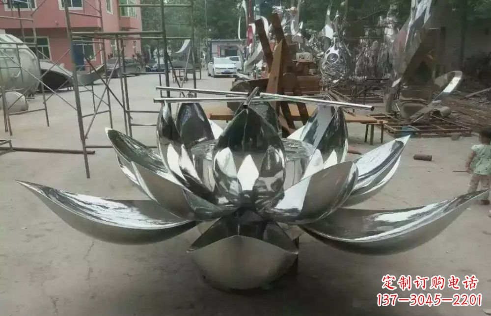 大同精致独特的莲花不锈钢雕塑