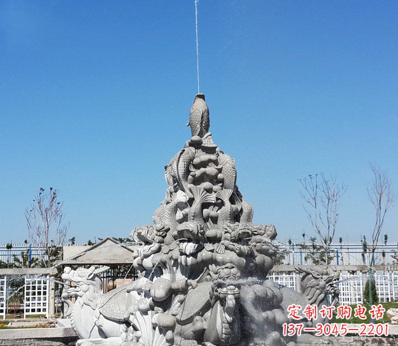 大同令人称羡的广场龙龟喷泉石雕