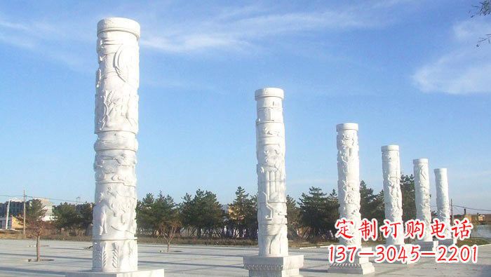大同中国传统石雕：广场龙柱雕