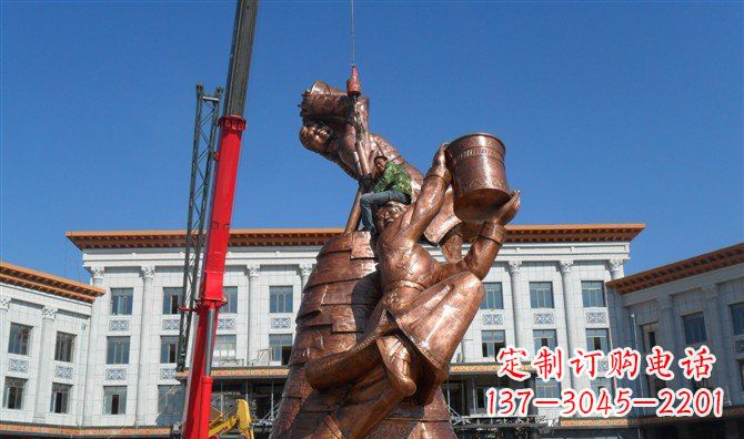 大同广场美女跳舞景观铜雕