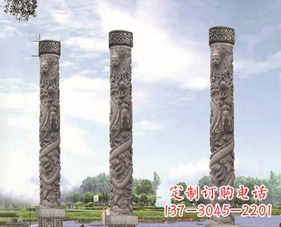 大同精美雕塑盘龙柱,美化您的室外空间