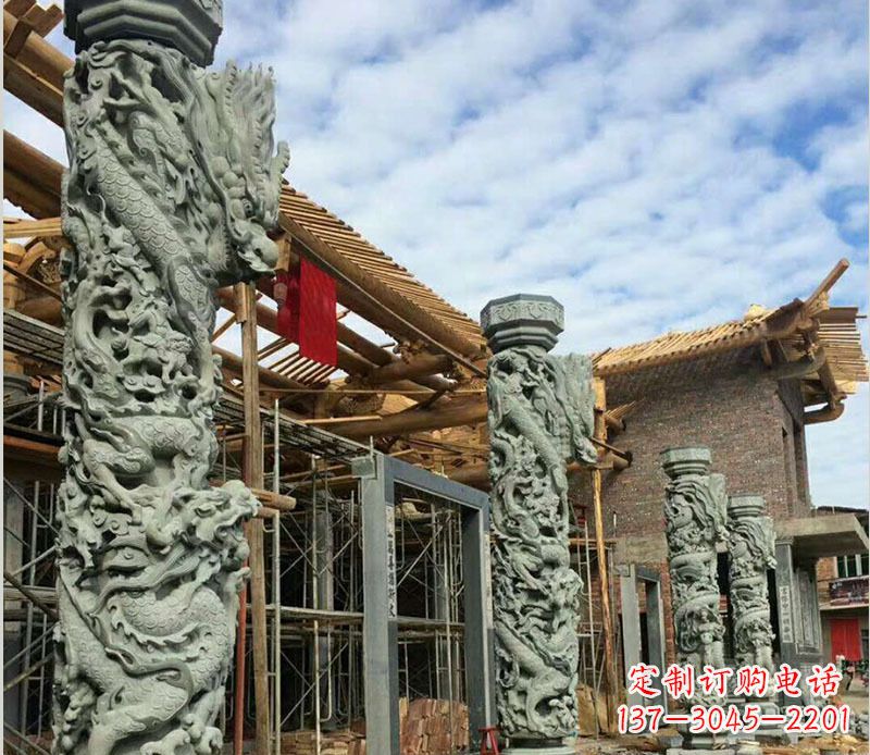 大同广场盘龙柱大理石柱子石雕