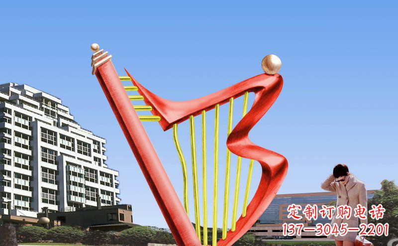 大同广场竖琴不锈钢雕塑