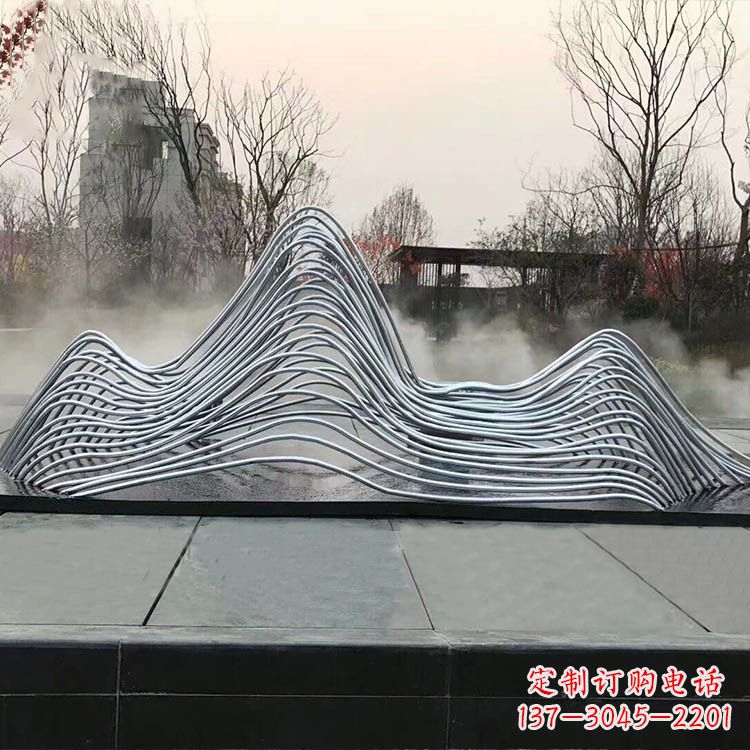 大同广场水景不锈钢假山