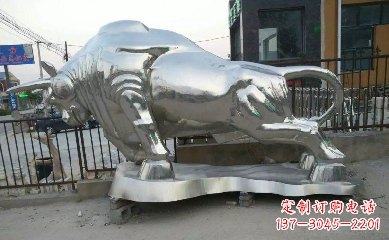 大同独特的拓荒牛不锈钢雕塑
