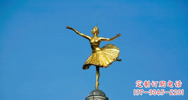 大同精美手工跳芭蕾舞的西方女人铜雕
