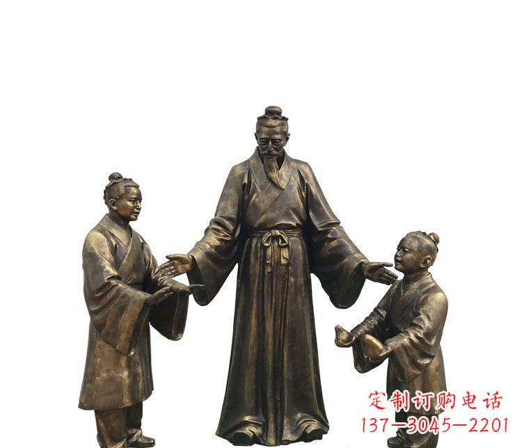 大同广场铜雕孔融让梨人物雕塑