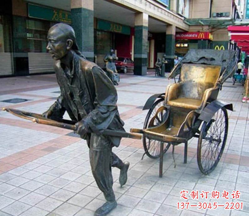 大同黄包车雕塑,艺术品级的装饰