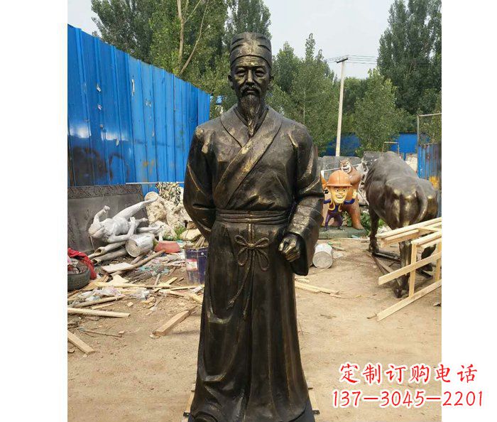 大同广场铜雕刘备人物雕塑