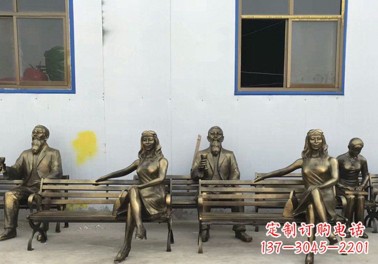 大同广场铜雕美女休息人物雕塑