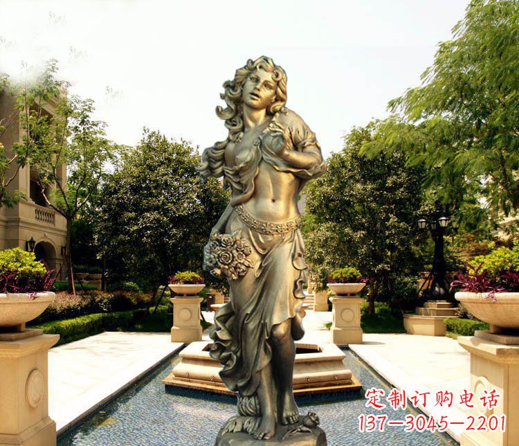 大同华丽蓬勃的铜雕女神像