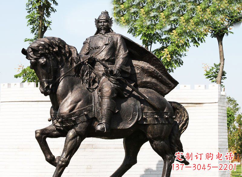 大同广场铜雕骑马战士人物雕塑