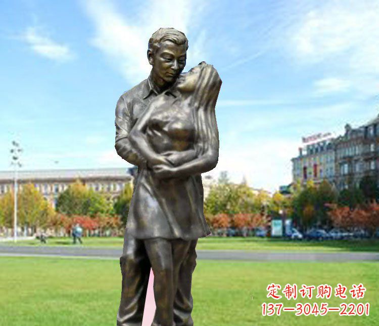 大同广场铜雕情侣人物雕塑