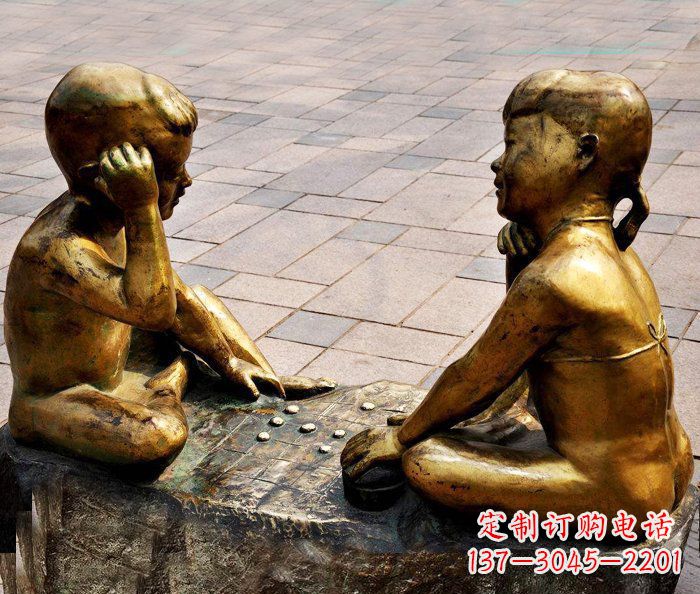 大同记忆印象:青春小孩铜雕