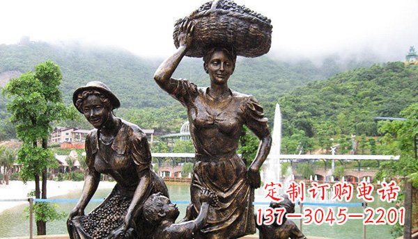 大同中领雕塑丰收葡萄铜雕
