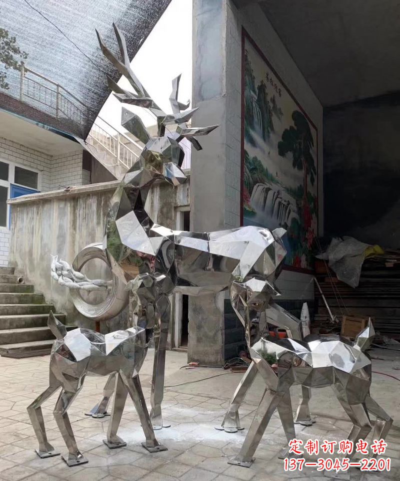 大同精致鹿形不锈钢雕塑