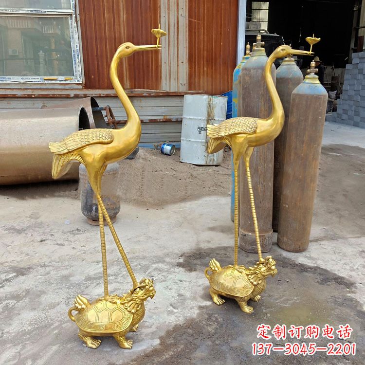 大同龟鹤延年仙鹤铜雕