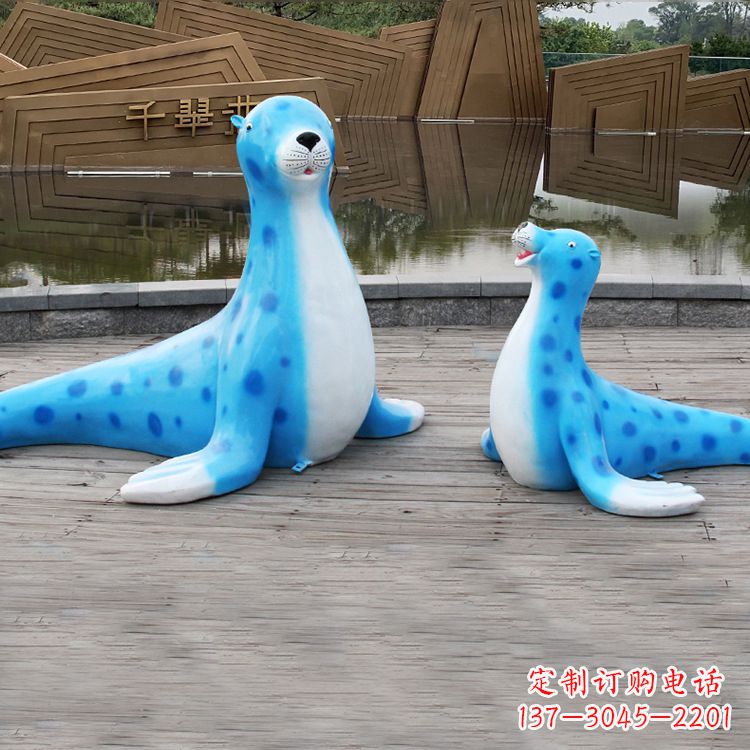 大同海豹玻璃钢卡通雕塑——展现优雅的豹纹完美艺术