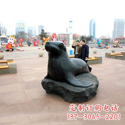 大同海豹石雕塑,精美纯手工制作