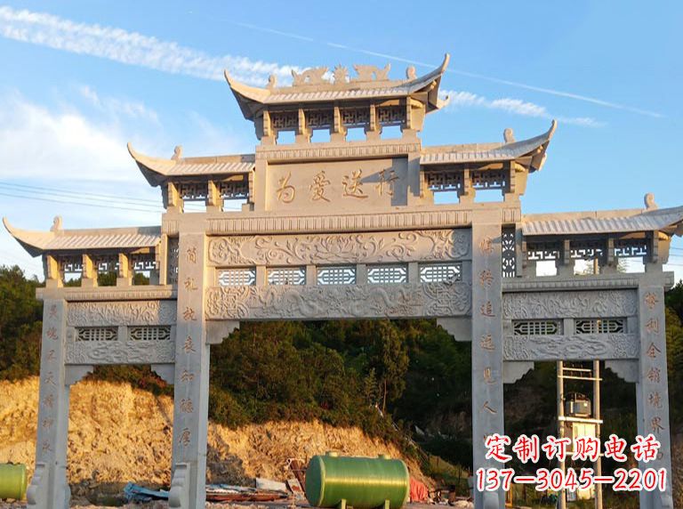 大同海北石雕牌坊——高品质定制雕塑