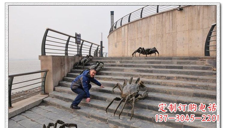 大同海边铜螃蟹雕塑是由中领雕塑定制生产的一款…