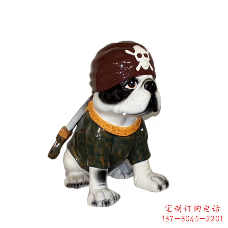 大同海盗斗牛犬雕塑,精美外观,彰显激情