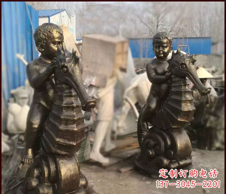大同海马公园景观铜雕