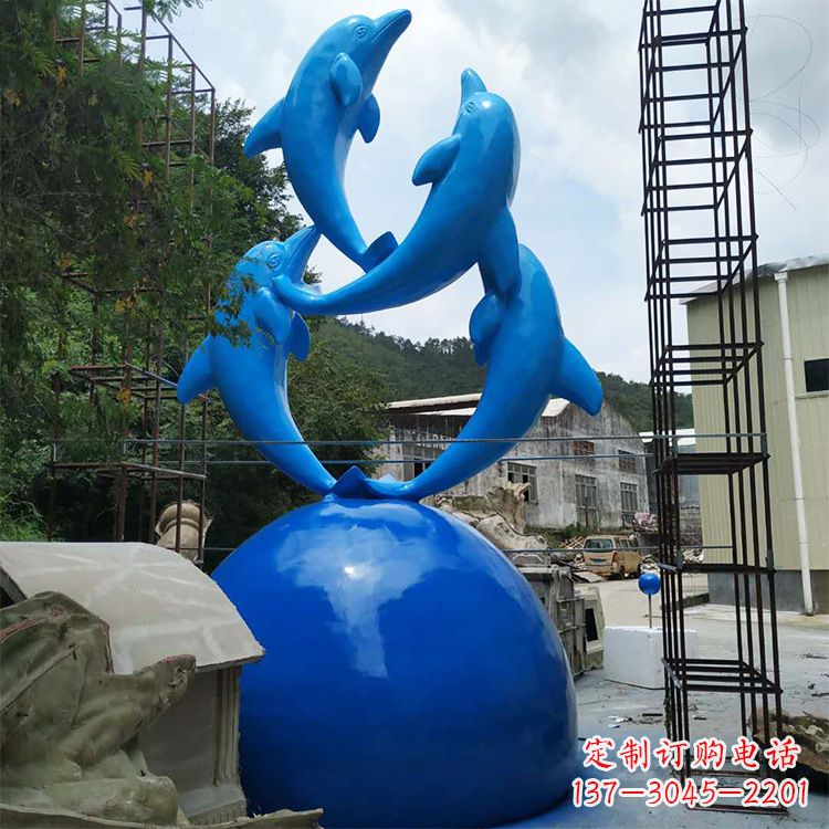 大同海豚钢筋玻璃景观雕塑