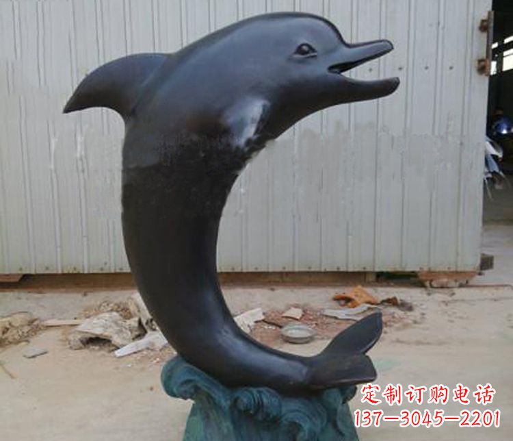 大同一群海豚成就美丽的海洋动物喷泉铜雕塑