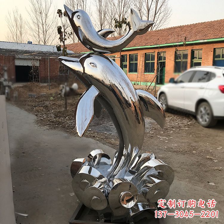 大同海豚镜面不锈钢雕塑