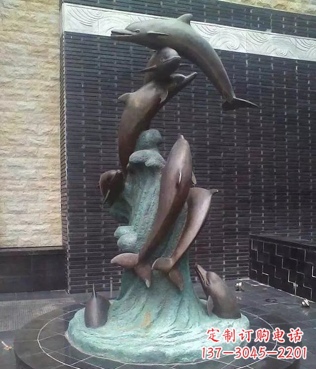 大同海豚铜雕