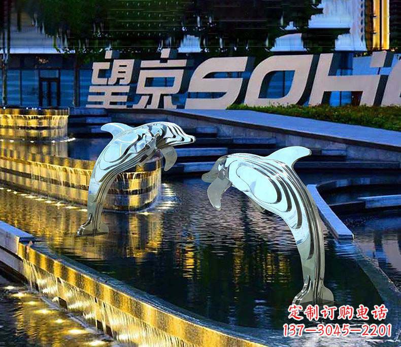 大同可爱海豚不锈钢雕塑