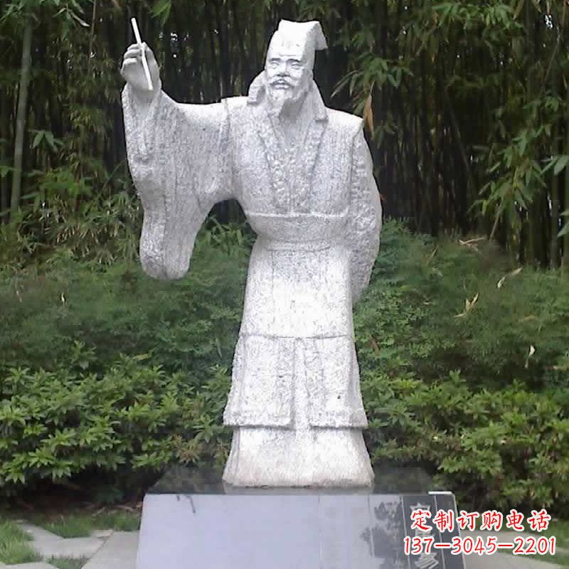 大同汉白玉白居易石雕像-中国古代著名诗人历史文化名人雕塑