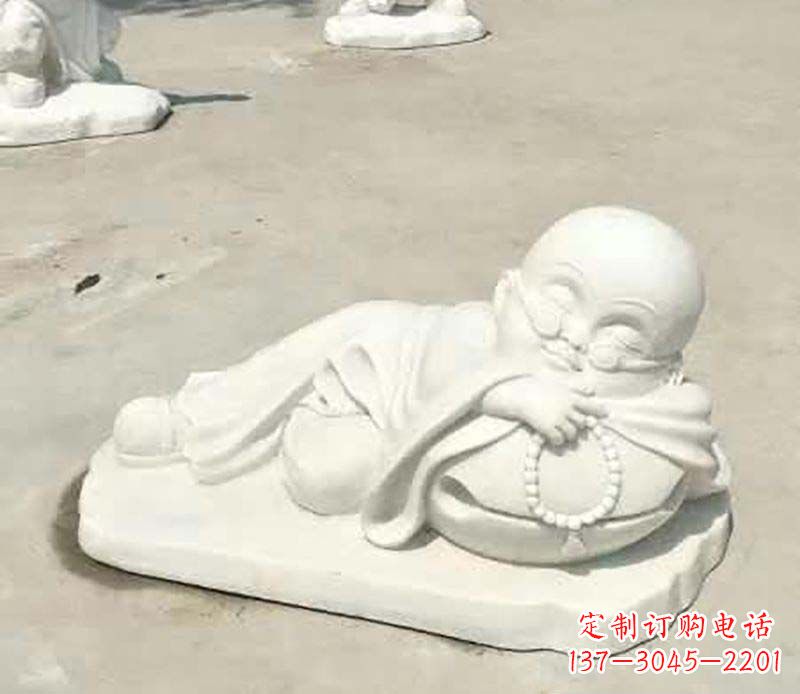 大同传统尊贵,别具一格的汉白玉小和尚雕塑