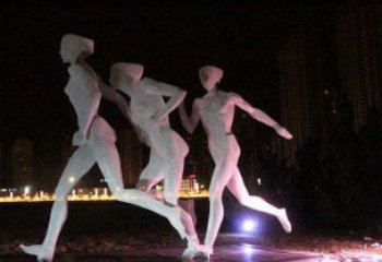 大同优雅靓丽的女性不锈钢跑步雕塑
