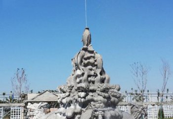 大同令人称羡的广场龙龟喷泉石雕